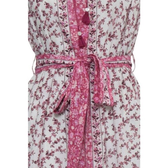 D'Ascoli Maxi Dress Serenity Kaftan Style Fuschia Floral Sz Sm Bohemian - Picture 4 of 11